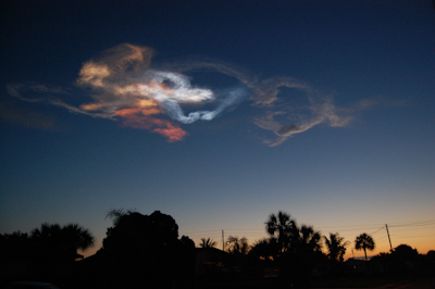 Space Shuttle STS-131 launch, April 5 2010, noctilucent cloud.